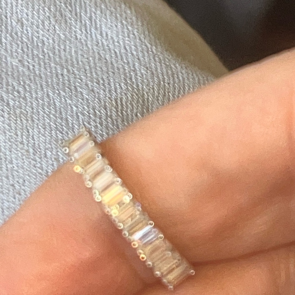 Sterling silver certified moissanite band ring